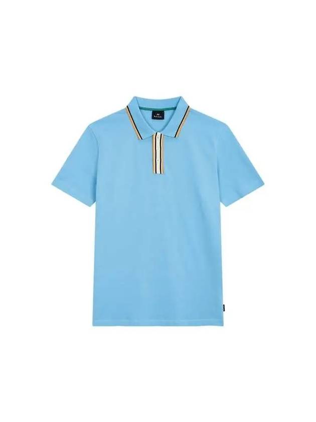 PS trimming collar stretch polo shirt blue 271303 - PAUL SMITH - BALAAN 1