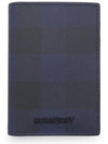 Check Pattern Leather Card Wallet Navy - BURBERRY - BALAAN 2