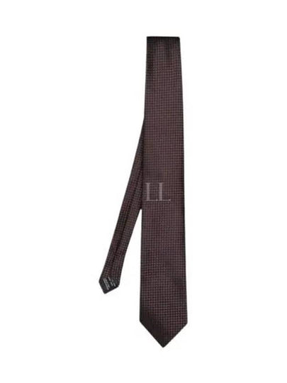 Jacquard Pattern Silk Necktie Brown - TOM FORD - BALAAN 2