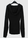 SPORTMAX CENTRO Hooded Wool Cashmere Sweater CENTRO 008 BLACK MXC040 - MAX MARA SPORTMAX - BALAAN 2