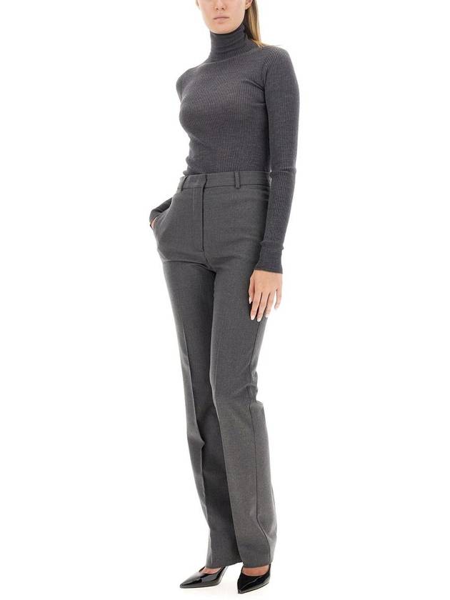 FLAVIA Virgin Wool Turtleneck Gray - MAX MARA SPORTMAX - BALAAN 3