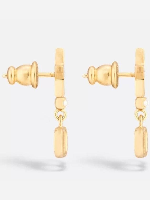 Petit CD Earrings Gold Finish Metal White Resin Pearl - DIOR - BALAAN 4