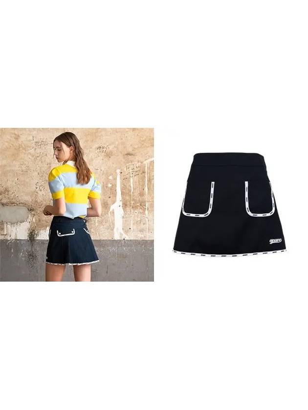 Golf Tennis Outpocket A-Line Skirt Navy - AVAVE - BALAAN 3