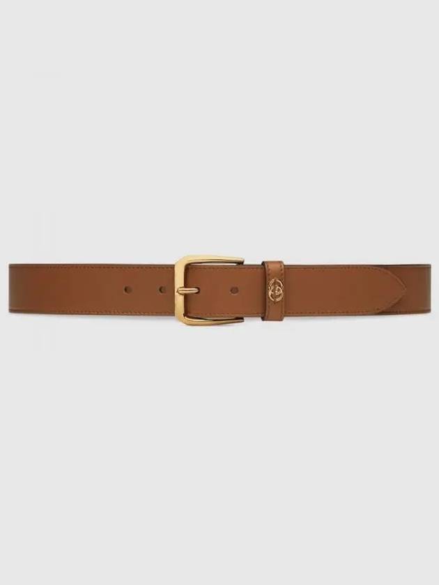 Men's Interlocking G Square Buckle Belt Brown - GUCCI - BALAAN 2