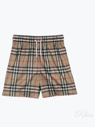 Kids Vintage Check Mesh Shorts Beige - BURBERRY - BALAAN 2