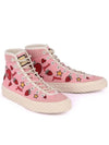 Women's Canvas High Top Sneakers Pink - GUCCI - BALAAN 2