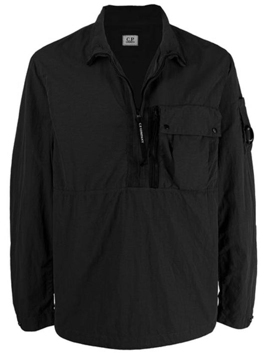 Nylon Over Anorak Zip-up Jacket Black - CP COMPANY - BALAAN.