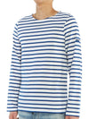 Minquiers Modern Stripe Long Sleeve T-Shirt White Blue - SAINT JAMES - BALAAN 4