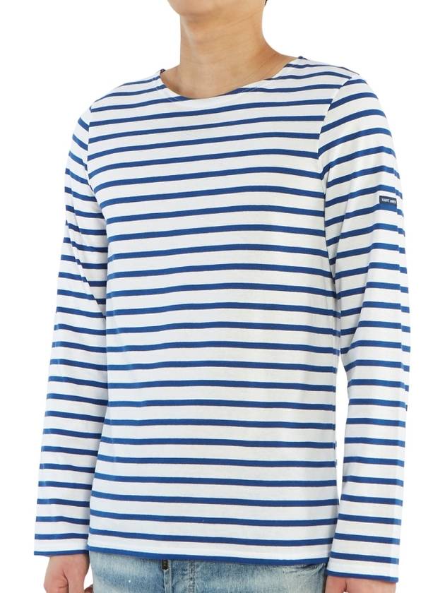 Minquiers Modern Stripe Long Sleeve T-Shirt White Blue - SAINT JAMES - BALAAN 4