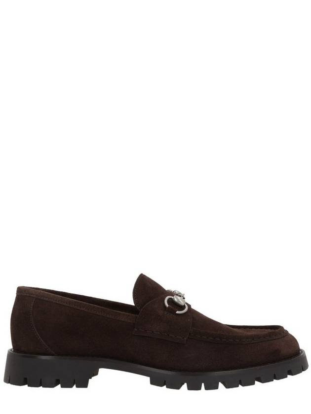 Horsebit Suede Loafer Dark Brown - GUCCI - BALAAN 1