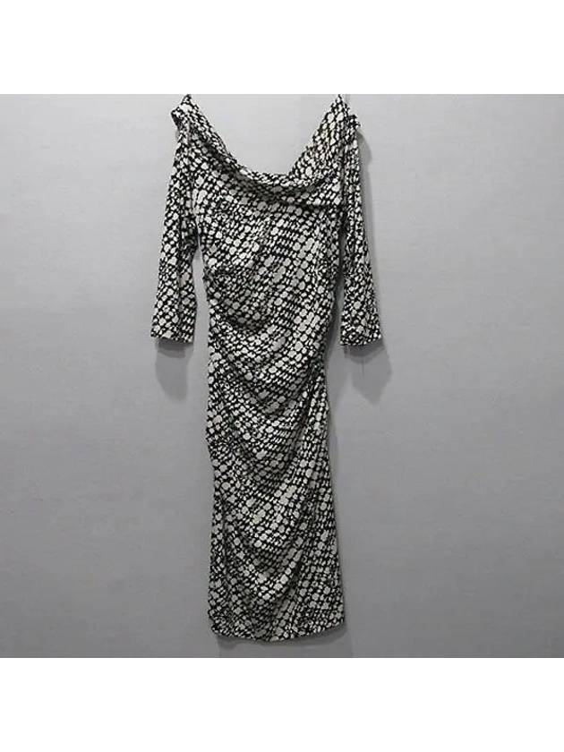 100 silk black and white pattern dress - DIANE VON FURSTENBERG - BALAAN 3