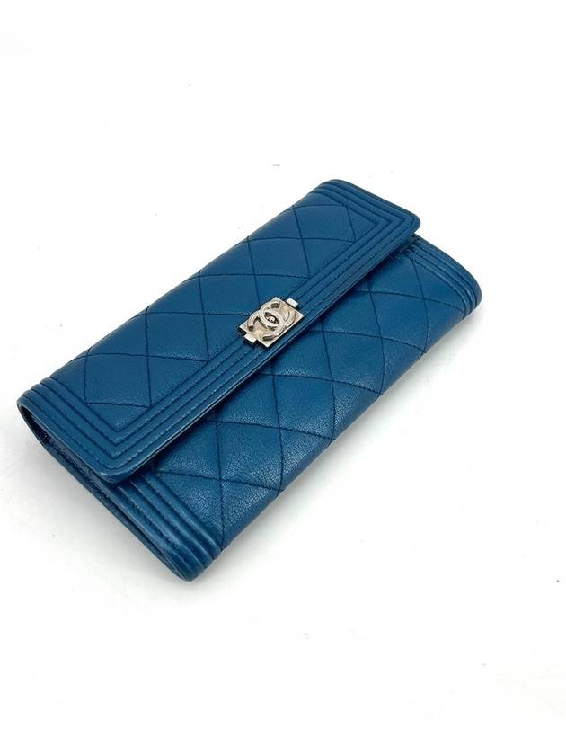 Boy calfskin flap long wallet - CHANEL - BALAAN 6