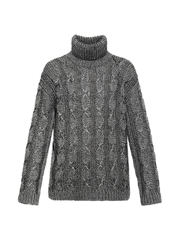 cable knit turtleneck silver - SAINT LAURENT - BALAAN 1