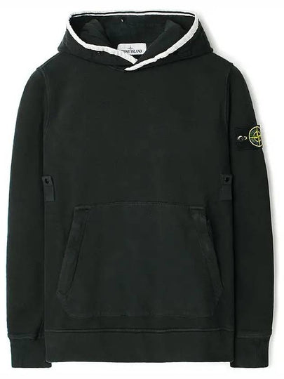 Wappen Patch Cotton Hoodie Black - STONE ISLAND - BALAAN 2