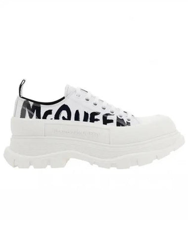 Tread Slick Lace Up Low Top Sneakers White - ALEXANDER MCQUEEN - BALAAN 1