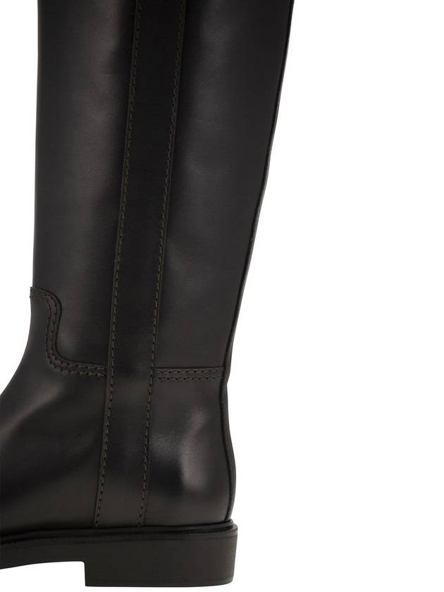 Leather Long Boots Black - TOD'S - BALAAN 8