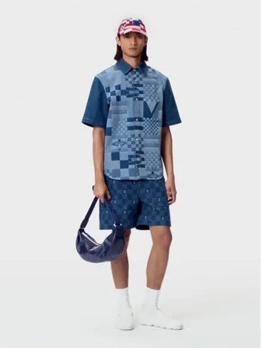 Printed short sleeved denim shirt 1AFVQG - LOUIS VUITTON - BALAAN 1