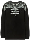 Catch Them Wings Printed Long Sleeve T-Shirt Black - MARCELO BURLON - BALAAN 2