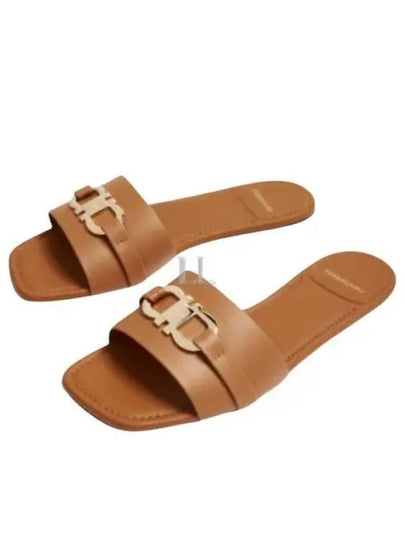 Gancini Ornament Flat Slide Brown - SALVATORE FERRAGAMO - BALAAN 2