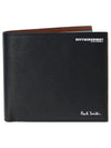 Saffiano Two-Tone Half Wallet Black - PAUL SMITH - BALAAN 1