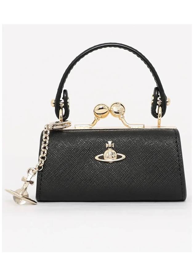 ORB Charm Leather Shoulder Bag Black - VIVIENNE WESTWOOD - BALAAN 3