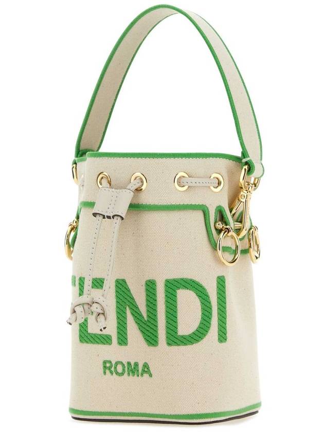 Roma Mon Treso Mini Canvas Bucket Bag Green - FENDI - BALAAN 3