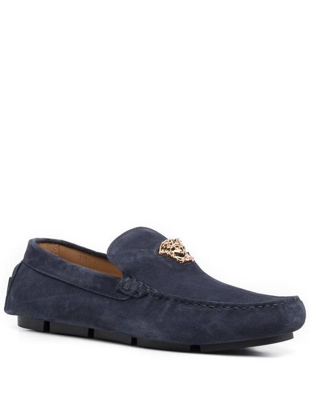 Medusa Classic Suede Driving Shoes Navy - VERSACE - BALAAN 3