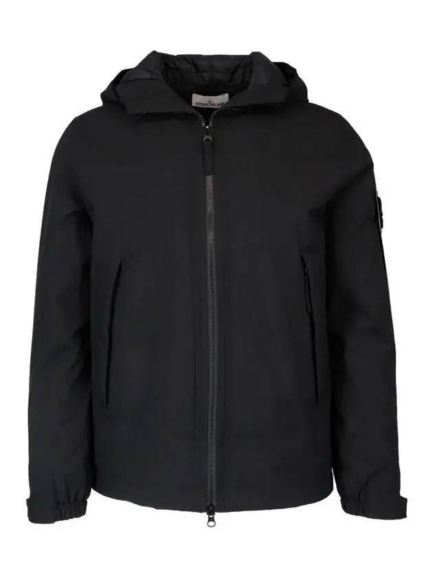 Primaloft Insulation Soft Shell-R Hooded Jacket Black - STONE ISLAND - BALAAN 3