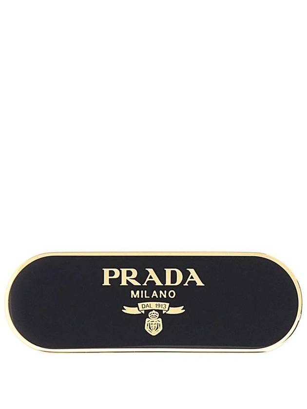 Round Metal Hair Clip Black - PRADA - BALAAN 3