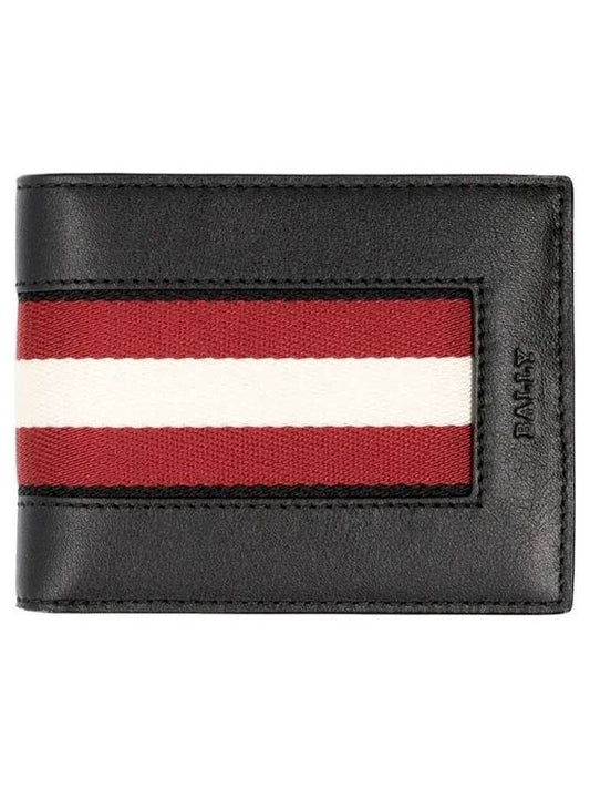 Bydan Logo Leather Bifold Wallet Black - BALLY - BALAAN.