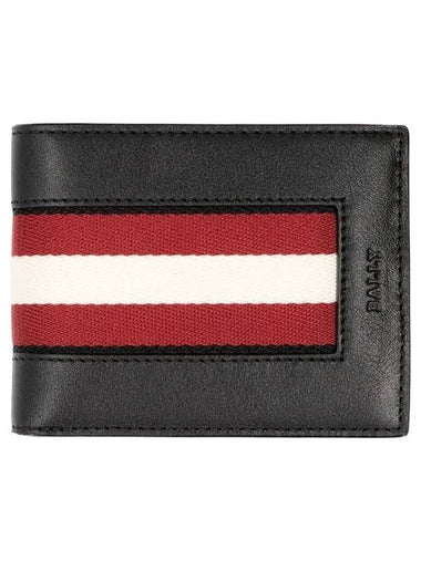 Bydan Logo Leather Half Wallet Black - BALLY - BALAAN 1