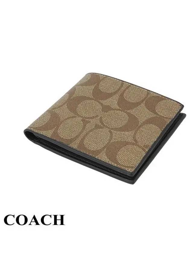 ID Signature Canvas Billfold Half Wallet Brown - COACH - BALAAN 5