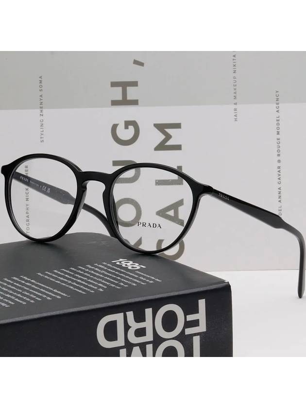 Eyewear Logo Round Eyeglasses Black - PRADA - BALAAN 3