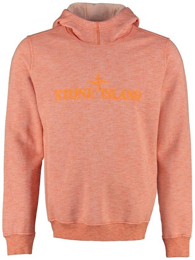 Embroidered Logo Hoodie Orange - STONE ISLAND - BALAAN 1