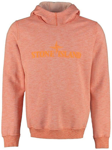 Embroidered Logo Hoodie Orange - STONE ISLAND - BALAAN 1