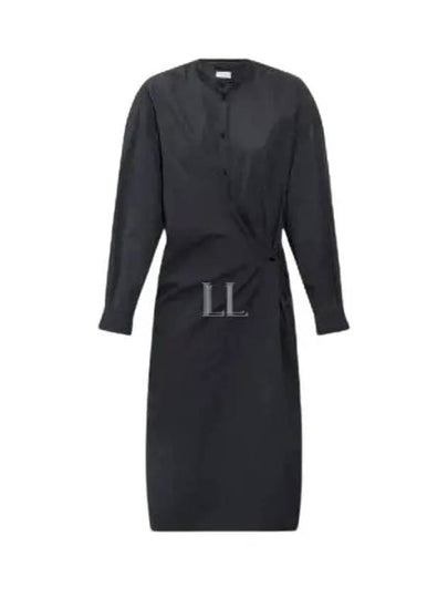 Women's Officer Collar Twisted Midi Dress Black - LEMAIRE - BALAAN 2