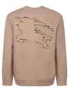 Check EKD Cotton Sweatshirt Soft Fawn - BURBERRY - BALAAN 1