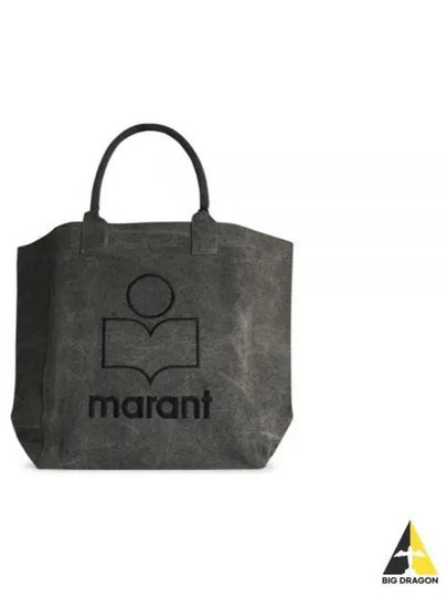 Yenky Logo Washed Cotton Tote Bag Grey - ISABEL MARANT - BALAAN 2