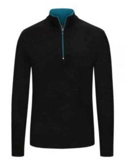 Zip Neck Merino Wool Knit Top Black - PAUL SMITH - BALAAN 2