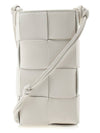 Cassette Intrecciato Mini Cross Bag Chalk White - BOTTEGA VENETA - BALAAN 4