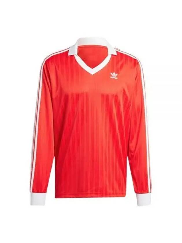 Adicolor Pique Football Long Sleeve T-Shirt Red - ADIDAS - BALAAN 2