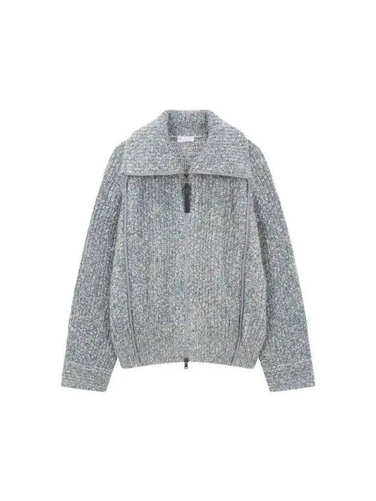 Shimaeul 8th Anniversary 10 e Point 9 8 Women s Color Matching Piping Metallic Knit Cardigan Blue 270730 - BRUNELLO CUCINELLI - BALAAN 1