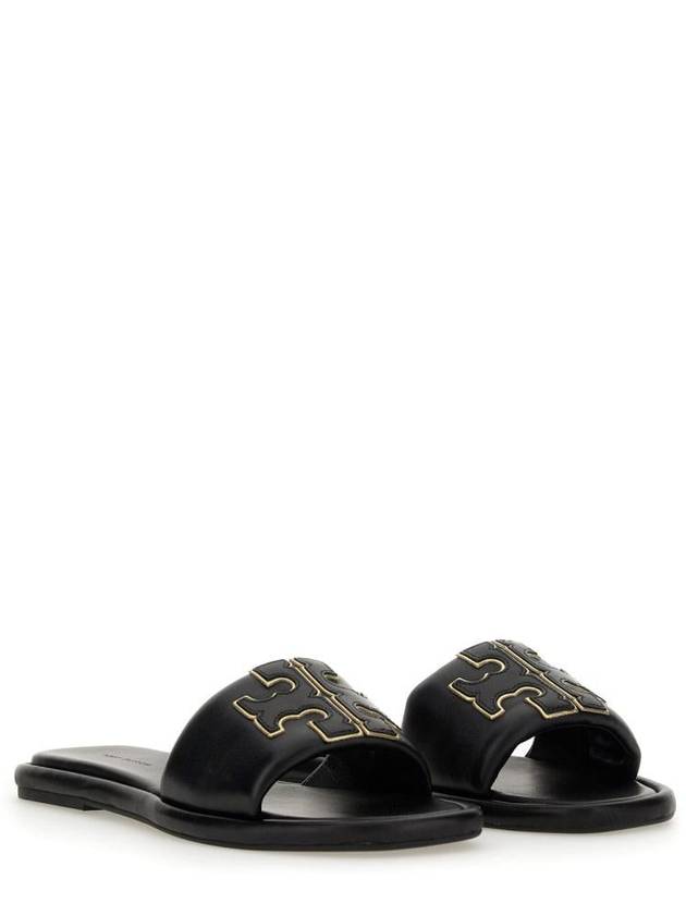 Double T Slide Slippers Black - TORY BURCH - BALAAN 10