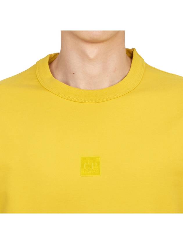 Metropolis Series Stretch Fleece Logo Sweatshirt Yellow - CP COMPANY - BALAAN 6