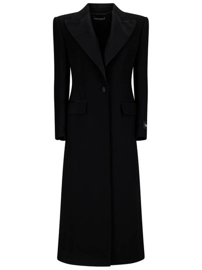 Virgin Wool Breasted Single Coat Black - DOLCE&GABBANA - BALAAN 2