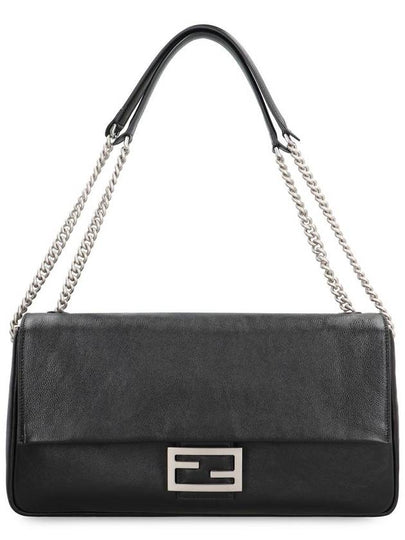 Baguette Chain Large Shoulder Bag Black - FENDI - BALAAN 2