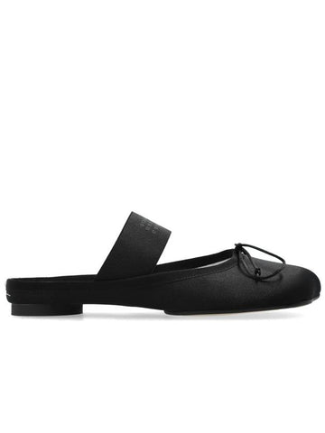 MM6 Maison Margiela Slides With Printed Logo, Women's, Black - MAISON MARGIELA - BALAAN 1