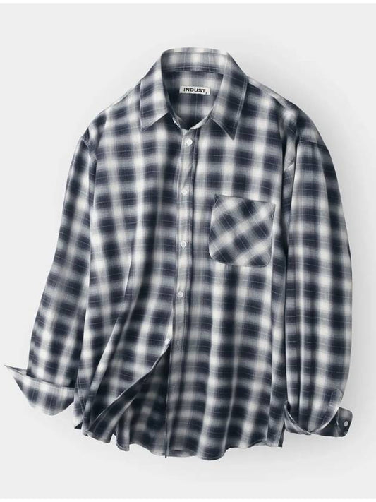 Flannel check shirt navy - INDUST - BALAAN 2