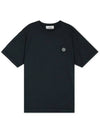 Logo Patch Short Sleeve T-Shirt Navy - STONE ISLAND - BALAAN 4