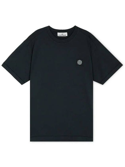 Logo Patch Short Sleeve T-Shirt Navy - STONE ISLAND - BALAAN 2